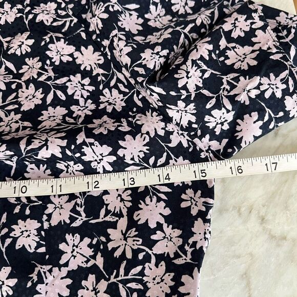 Rebecca Taylor silk blend Floral Print A-Line Dress size 00 NWT in navy comb - Picture 8 of 10